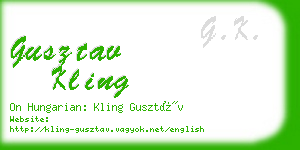 gusztav kling business card